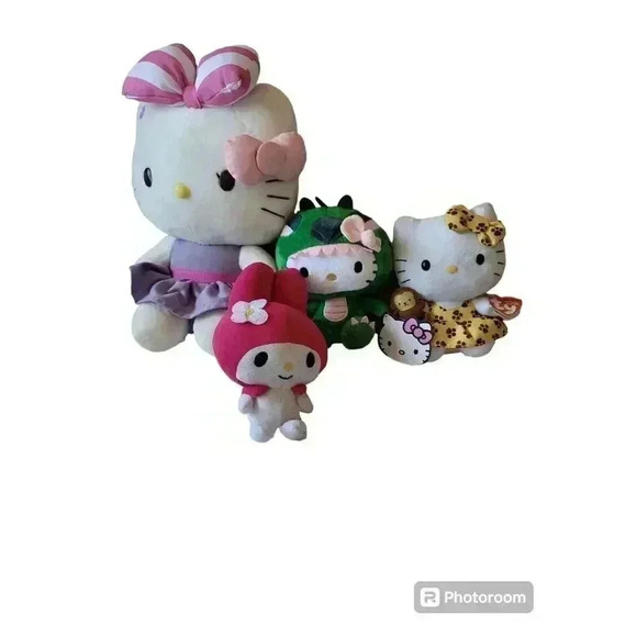 Hello Kitty & Melody Plush Stuffed Animal Bundle Of 4 Four - Picture 1 of 10